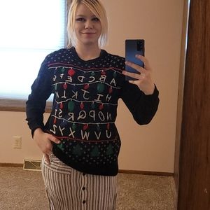 Stranger things A-Z LED bulb light up ugly sweater